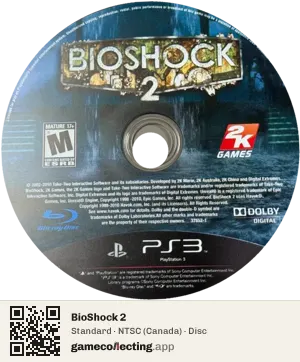BioShock 2 PlayStation 3, NTSC disc