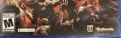 Doom: The Dark Ages, the ESRB box on its front