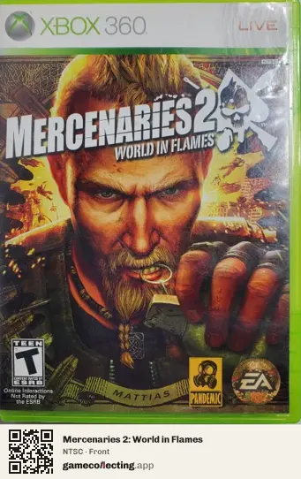 Mercenaries 2: World in Flames Xbox 360, NTSC box front