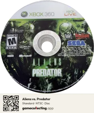 Aliens vs. Predator Xbox 360, NTSC disc