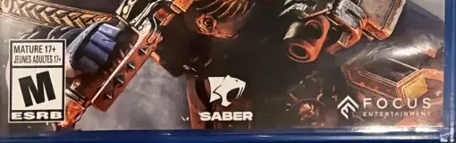 Warhammer 40,000: Space Marine 2, the ESRB box on its front
