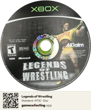 Legends of Wrestling Xbox, NTSC disc