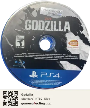Godzilla PlayStation 4, NTSC disc