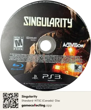 Singularity PlayStation 3, NTSC disc