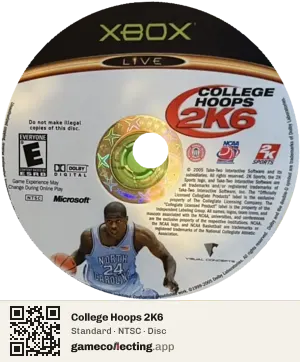 College Hoops 2K6 Xbox, NTSC disc