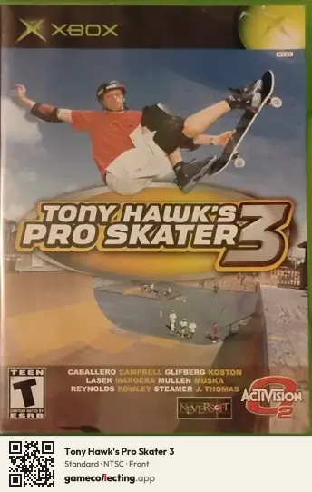 Tony Hawk's Pro Skater 3 Xbox, NTSC box front