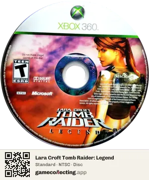 Lara Croft Tomb Raider: Legend Xbox 360, NTSC disc