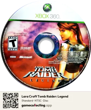 Lara Croft Tomb Raider: Legend Xbox 360, NTSC disc