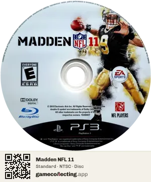 Madden NFL 11 PlayStation 3, NTSC disc