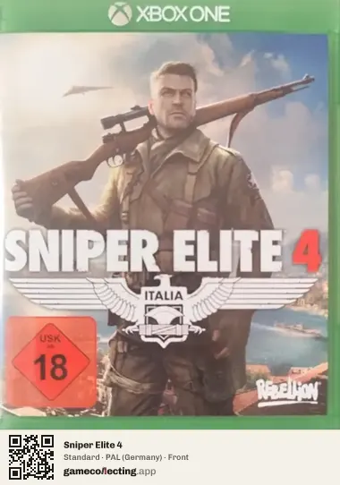 Sniper Elite 4 Xbox One, Germany box front