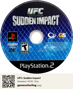 UFC: Sudden Impact PlayStation 2, NTSC disc