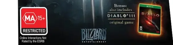 Diablo III: Reaper of Souls, the Australian classification mark on its front