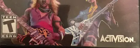 Guitar Hero Encore: Rocks the 80s, the ESRB box on its front