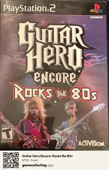 Guitar Hero Encore: Rocks the 80s PlayStation 2, NTSC box front