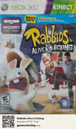 Rabbids: Alive & Kicking Xbox 360, NTSC box front