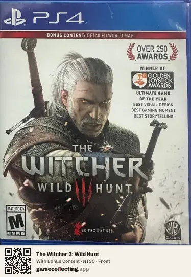 The Witcher 3: Wild Hunt PlayStation 4, NTSC box front