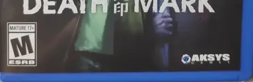 Death Mark, the ESRB box on its front