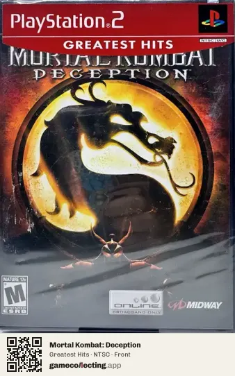 Mortal Kombat: Deception PlayStation 2, NTSC box front