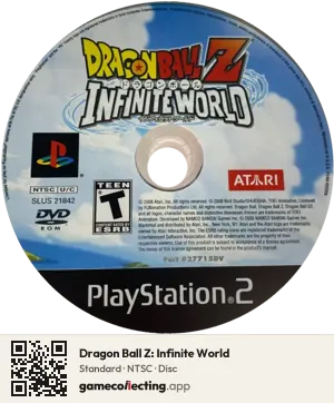 Dragon Ball Z: Infinite World PlayStation 2, NTSC disc