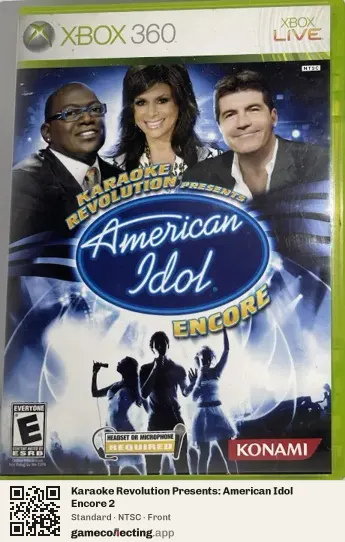 Karaoke Revolution Presents: American Idol Encore 2 Xbox 360, NTSC box front