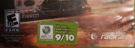 Dirt Showdown, the ESRB box on its front