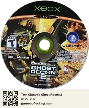 Tom Clancy's Ghost Recon 2 Xbox, NTSC disc
