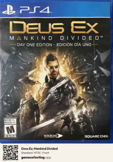 Deus Ex: Mankind Divided PlayStation 4, NTSC box front
