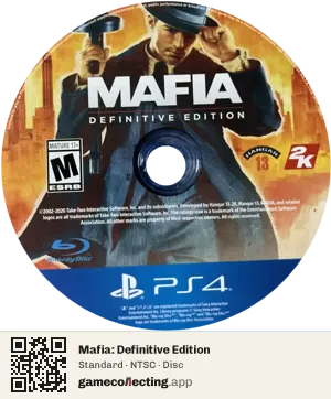 Mafia: Definitive Edition PlayStation 4, NTSC disc