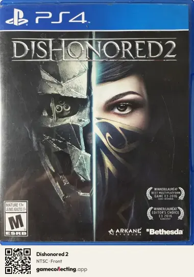 Dishonored 2 PlayStation 4, NTSC box front