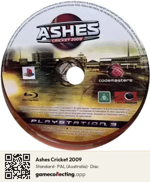 Ashes Cricket 2009 PlayStation 3, PAL disc
