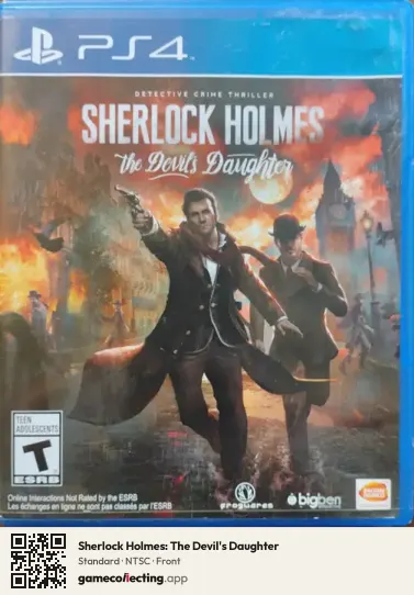 Sherlock Holmes: The Devil's Daughter PlayStation 4, NTSC box front