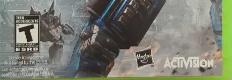 Transformers: War for Cybertron, the ESRB box on its front