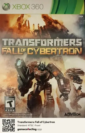 Transformers: Fall of Cybertron Xbox 360, NTSC box front