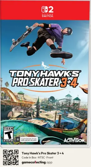 Tony Hawk's Pro Skater 3 + 4 Nintendo Switch 2, NTSC box front
