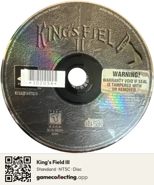 King's Field III PlayStation, NTSC disc