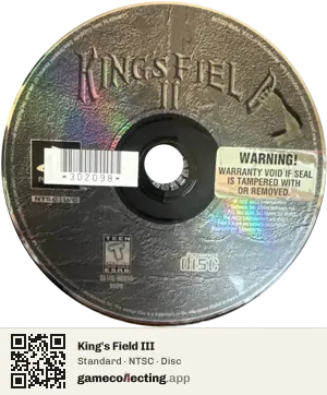 King's Field III PlayStation, NTSC disc