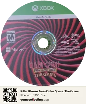 Killer Klowns from Outer Space: The Game Xbox Series X, NTSC disc