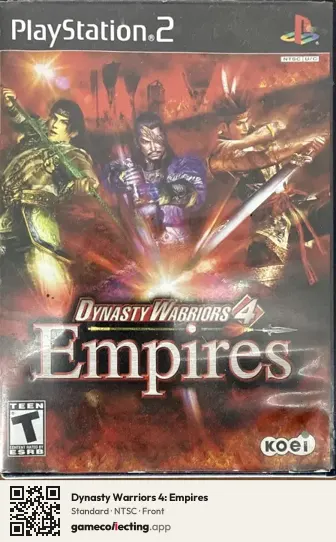 Dynasty Warriors 4: Empires PlayStation 2, NTSC box front