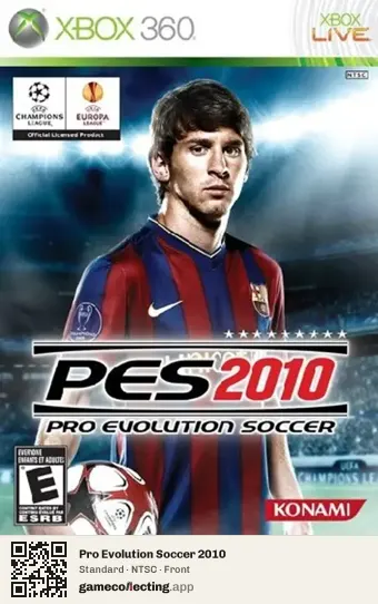 Pro Evolution Soccer 2010 Xbox 360, NTSC box front