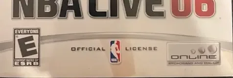 NBA Live 06, the ESRB box on its front