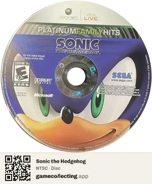 Sonic the Hedgehog Xbox 360, NTSC disc