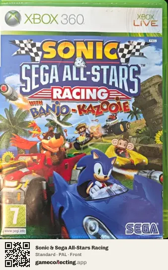 Sonic & Sega All-Stars Racing Xbox 360, PAL box front