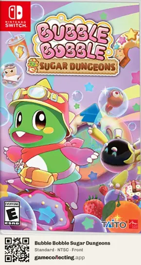 Bubble Bobble Sugar Dungeons Nintendo Switch, NTSC box front