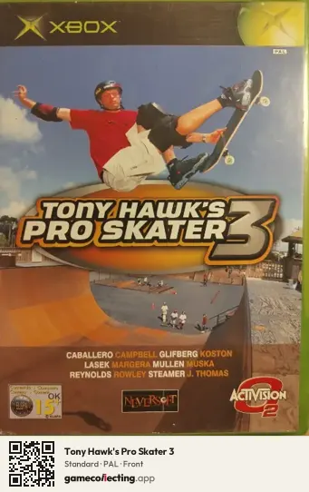 Tony Hawk's Pro Skater 3 Xbox, PAL box front