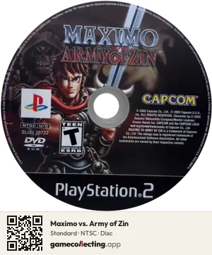 Maximo vs. Army of Zin PlayStation 2, NTSC disc