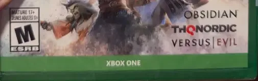 Pillars of Eternity II: Deadfire, the ESRB box on its front