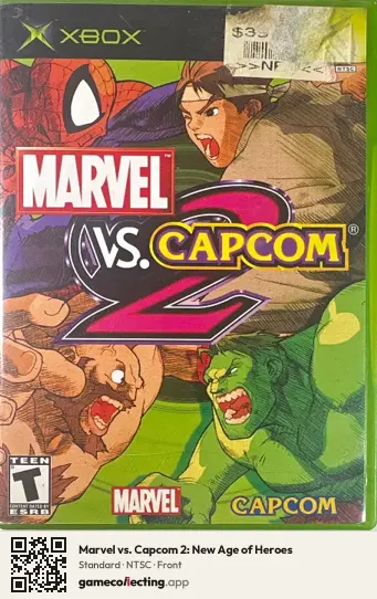 Marvel vs. Capcom 2: New Age of Heroes Xbox, NTSC box front