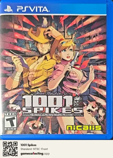 1001 Spikes PlayStation Vita, NTSC box front