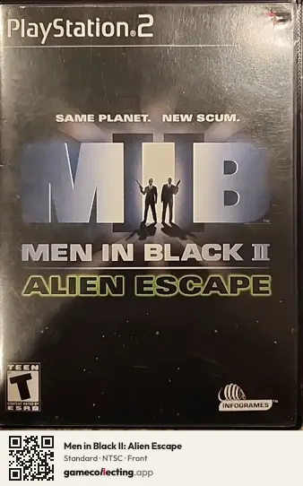 Men in Black II: Alien Escape PlayStation 2, NTSC box front