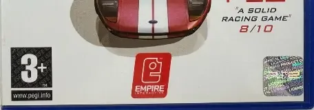 Ford Racing 2, the PEGI square on its front